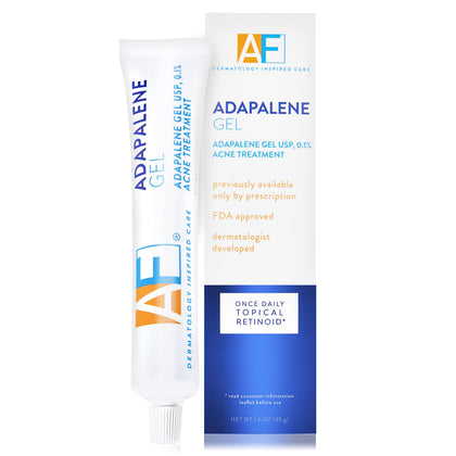 AcneFree Adapalene Gel 0.1% front view with packaging