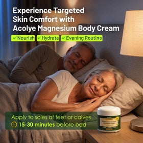 Acolye magnesium cream being applied to legs