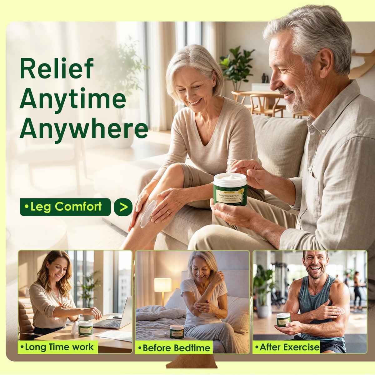 Acolye Magnesium Cream with Arnica 8% in a relaxing setting