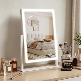 Acoolda Lighted Makeup Mirror displayed in a beauty setup