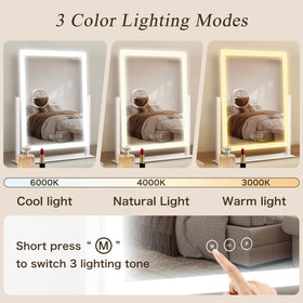 Acoolda Lighted Makeup Mirror side view showing 10X magnifying mirror