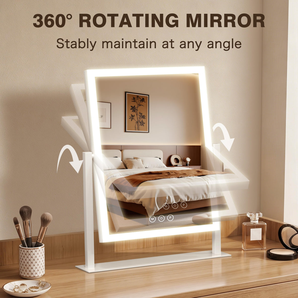 Acoolda Lighted Makeup Mirror with natural light setting