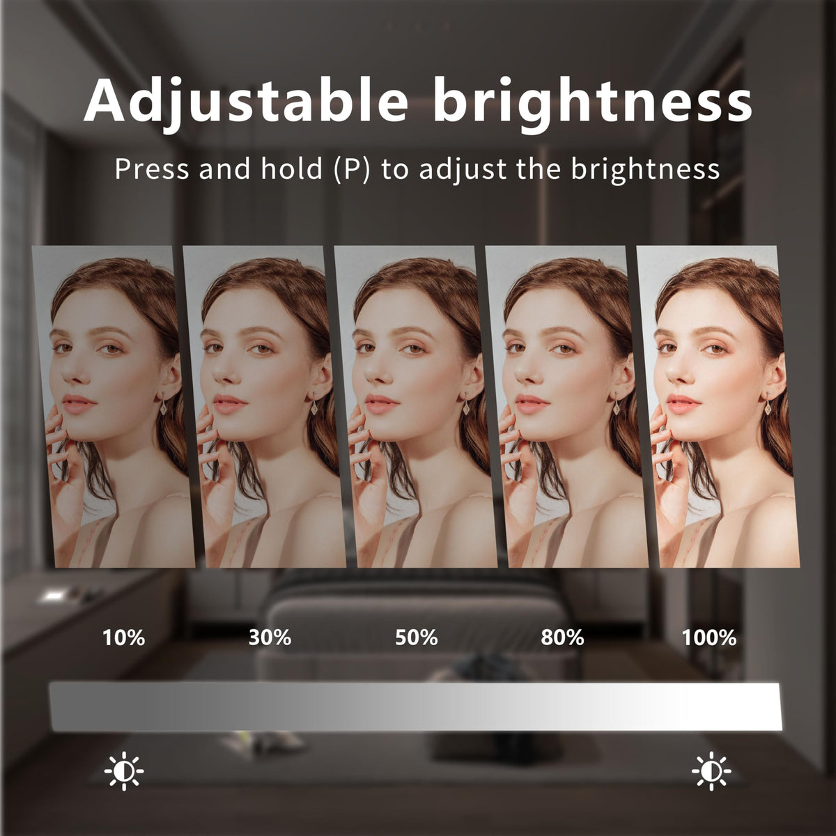 Acoolda Vanity Mirror side view demonstrating 360° rotation