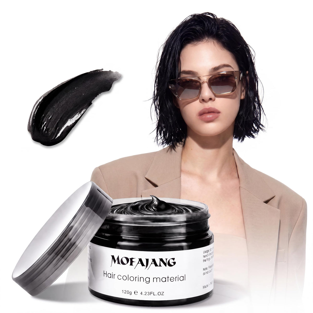 Acosexy Black Hair Spray temporary colour wax front view