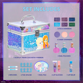 Acrylic train case with Disney Frozen design