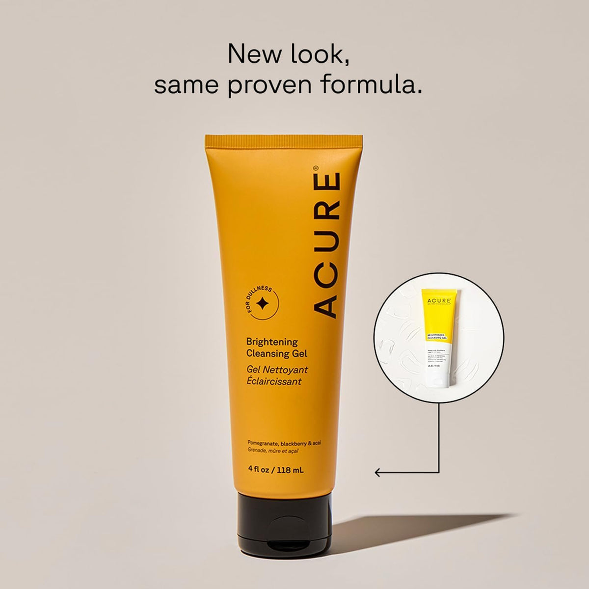 Acure Brightening Cleansing Gel packaging side view