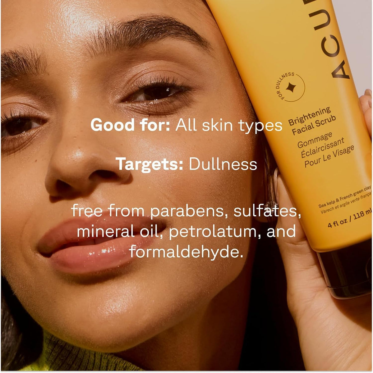 Acure Brightening Facial Scrub with fresh lemon and sea kelp