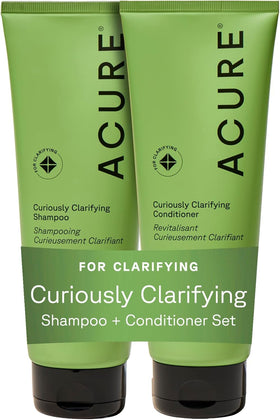Acure Curiously Clarifying Shampoo & Conditioner Set front view
