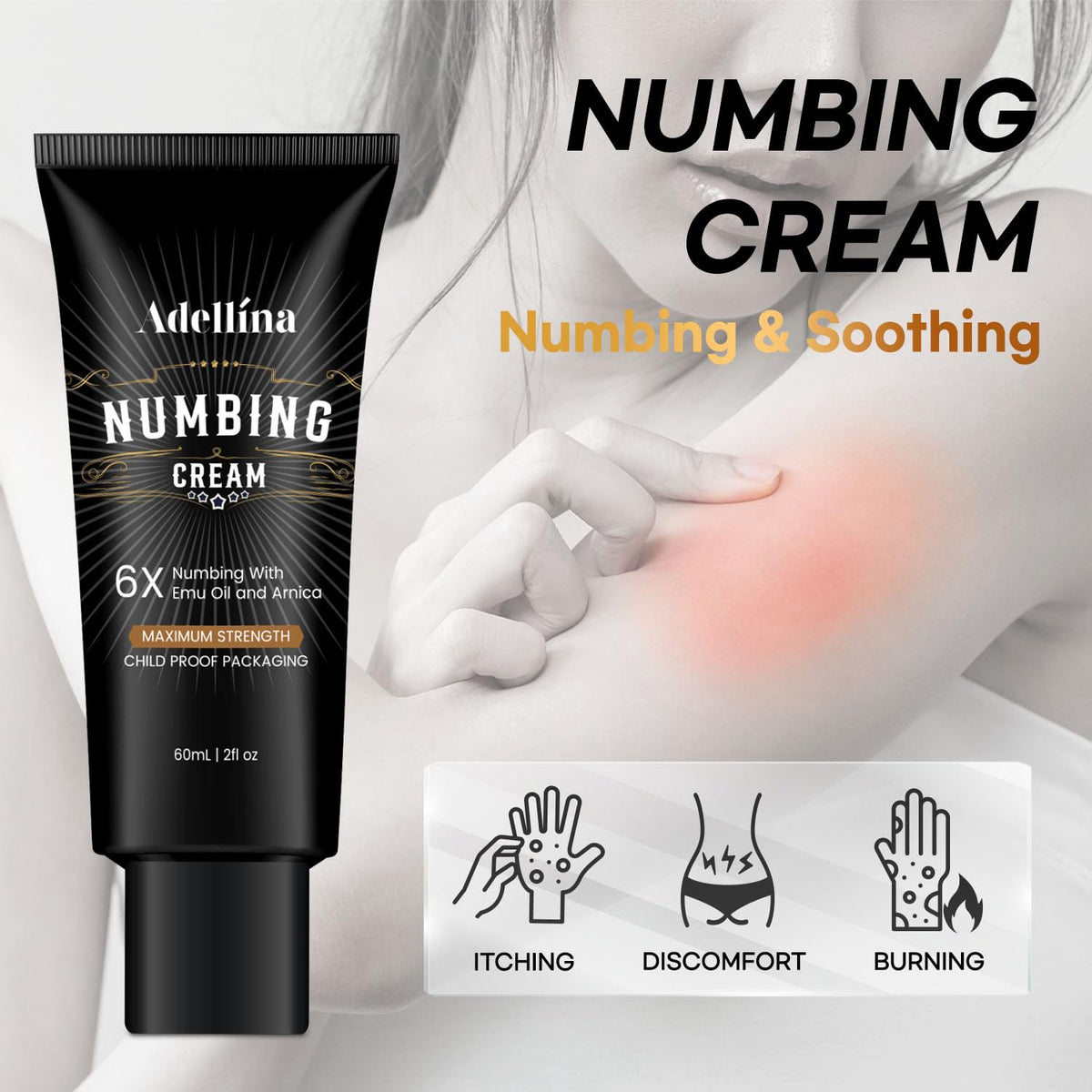 Adellina Numbing Cream Maximum Strength back view