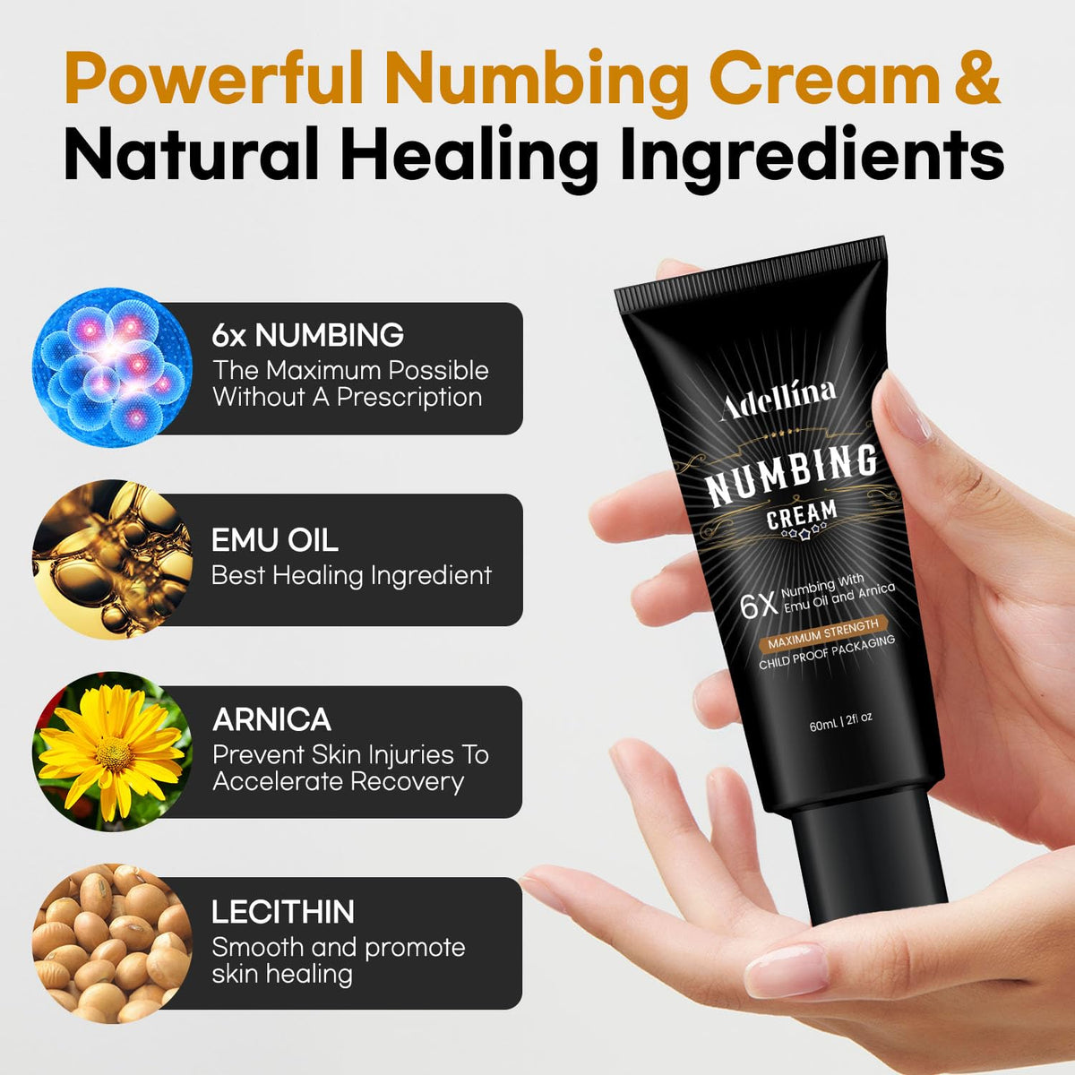 Adellina Numbing Cream Maximum Strength packaging