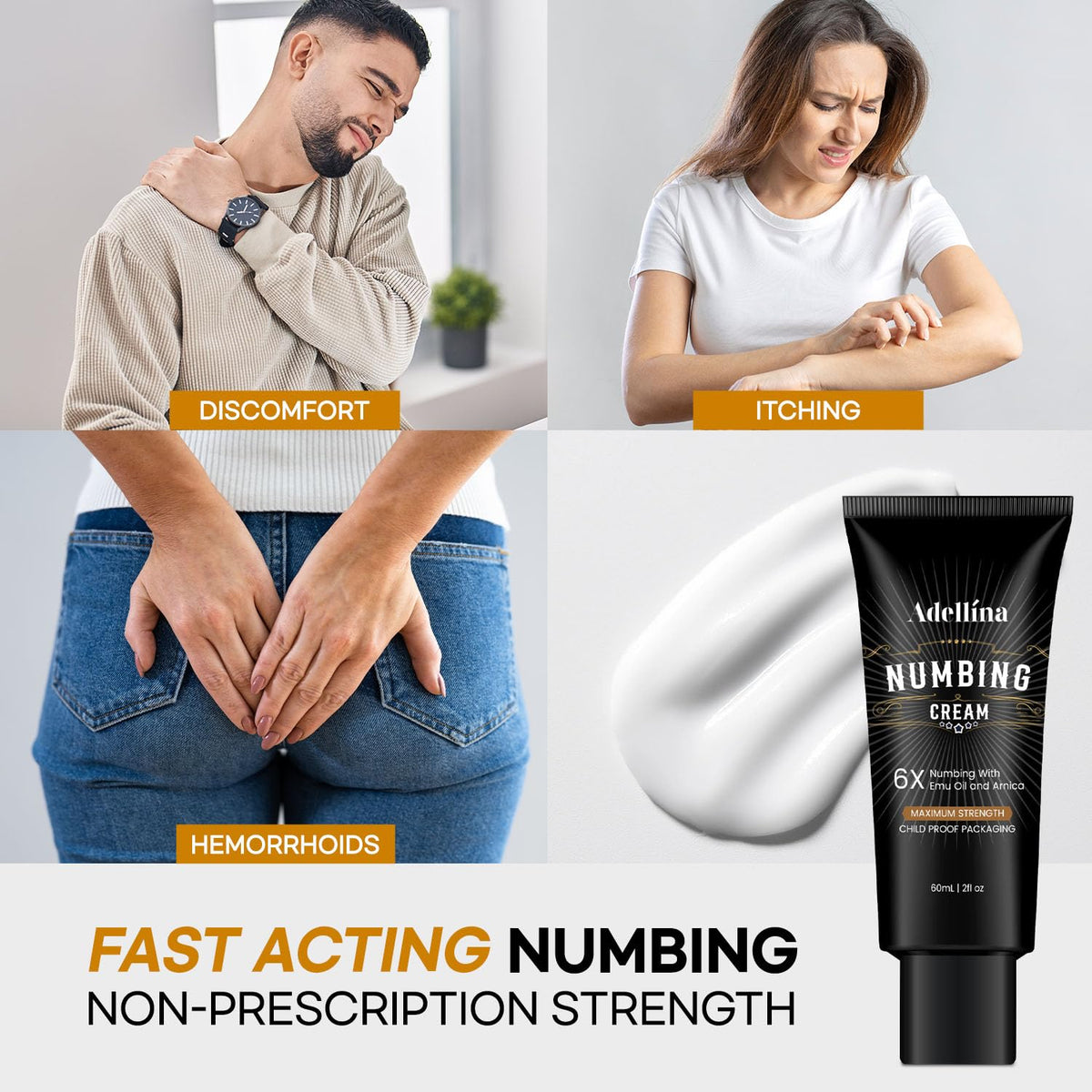Adellina Numbing Cream Maximum Strength side view