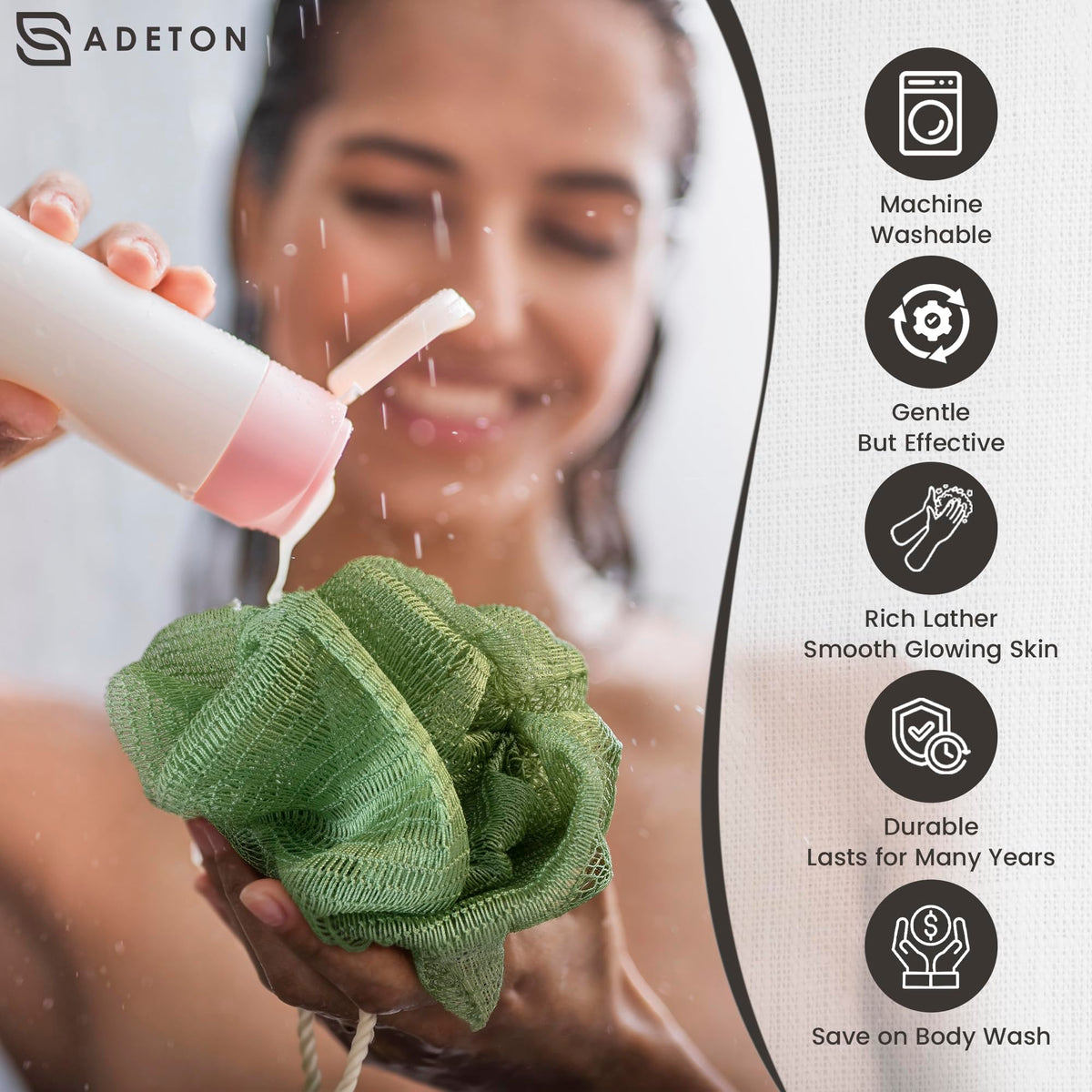 ADETON African Net Sponge packaging with two sponges