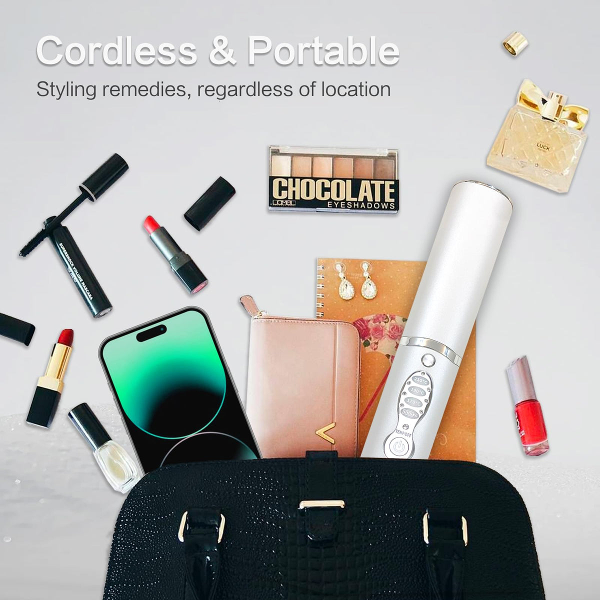 ADOBIRD Cordless Hair Straightener showing anti-scald cap