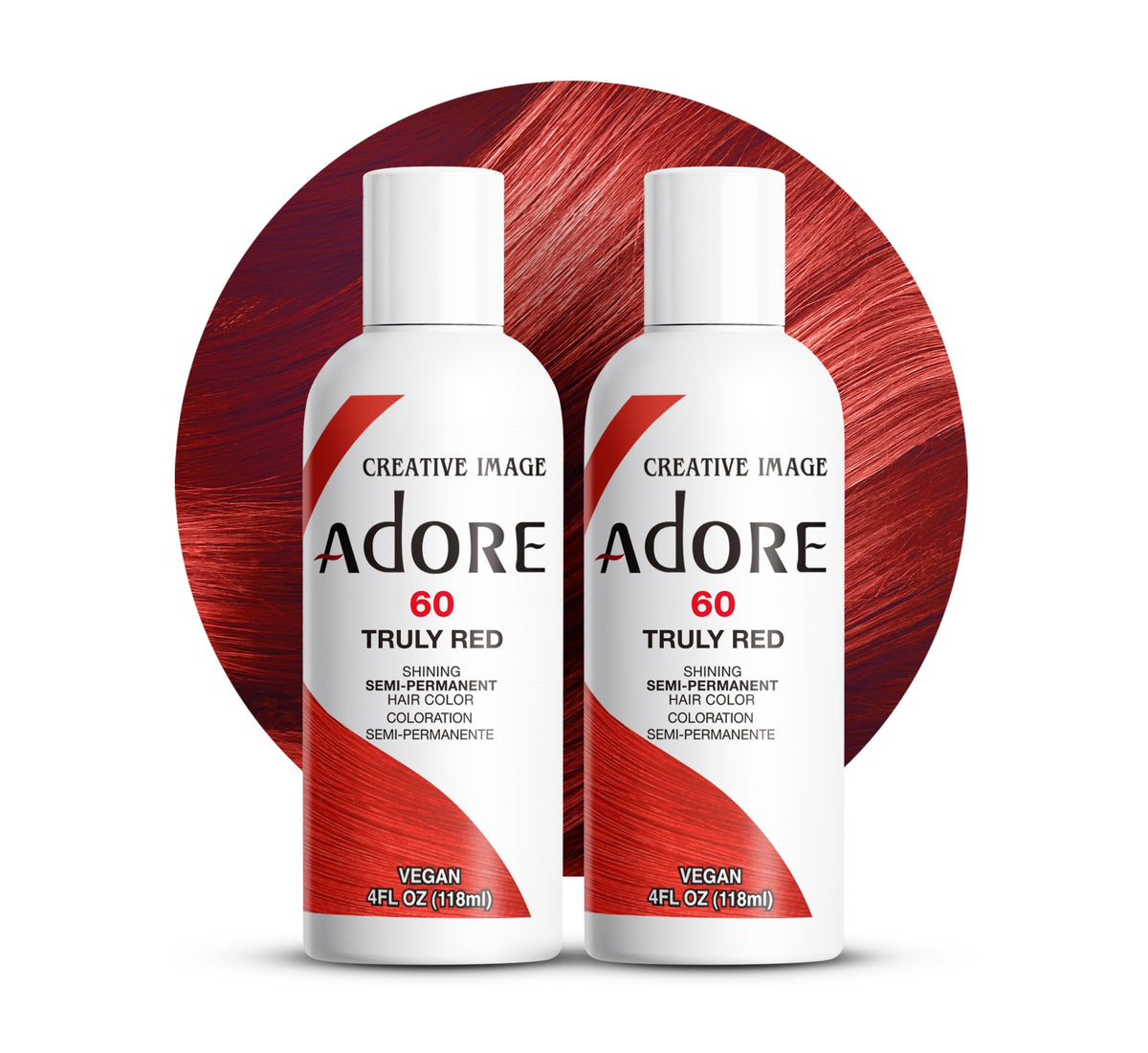 Adore Semi Permanent Hair Color 060 Truly Red front view