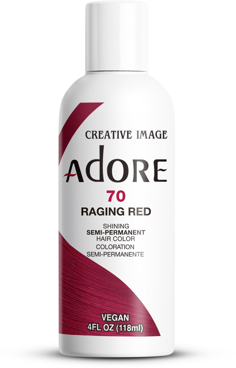 Adore Semi Permanent Hair Color 070 Raging Red bottle front view
