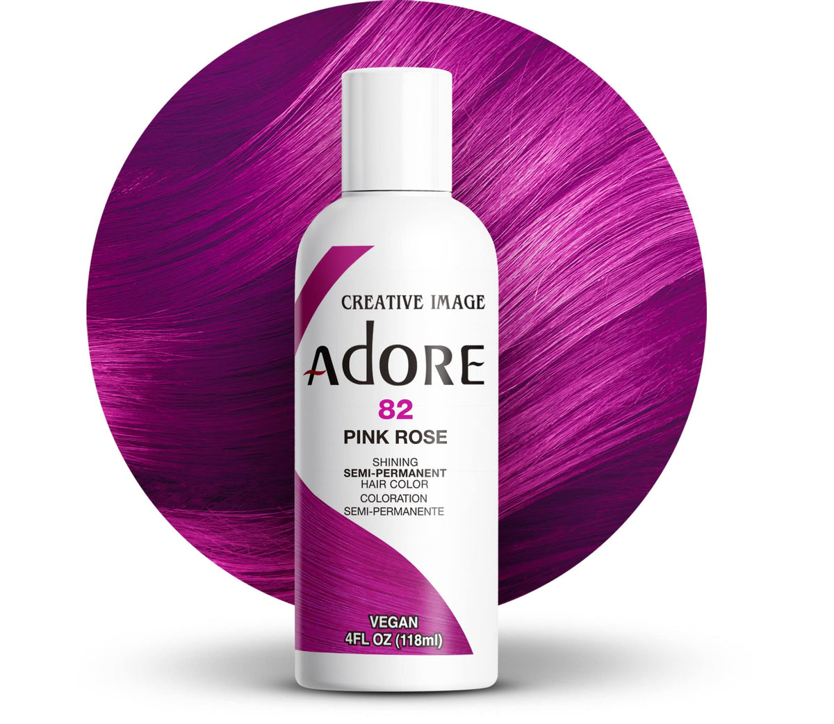 Adore Semi Permanent Hair Color 082 Pink Rose front view