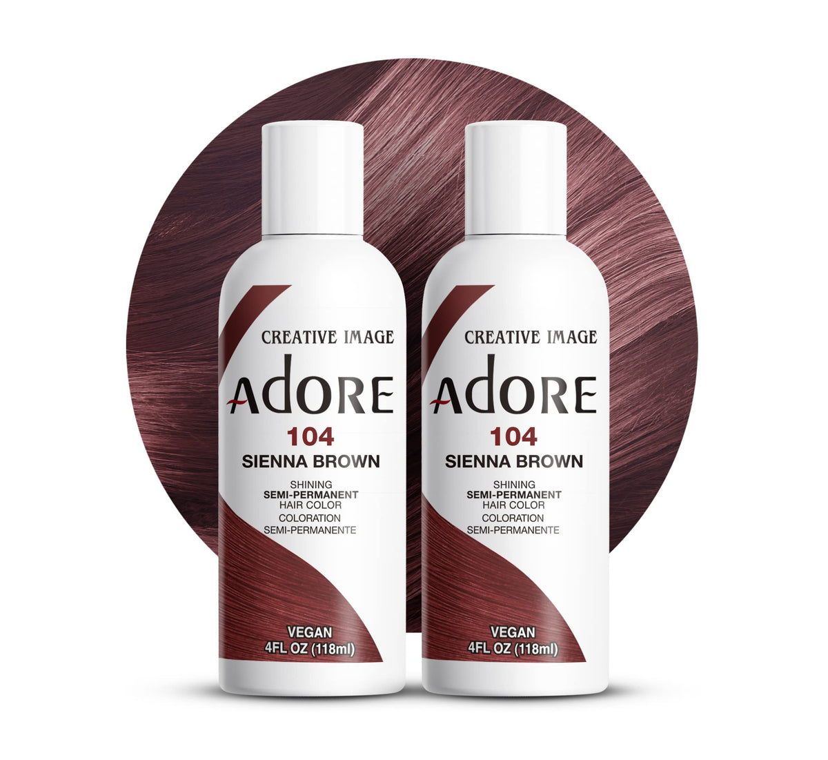 Adore Semi Permanent Hair Color 104 Sienna Brown front view