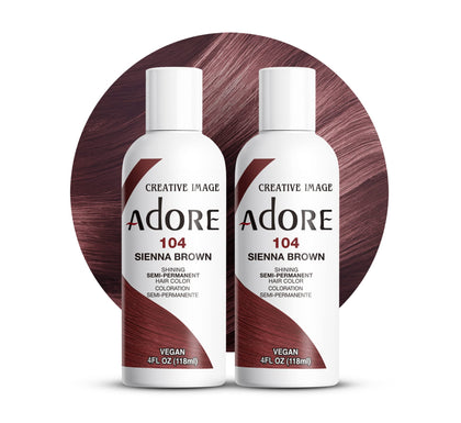 Adore Semi Permanent Hair Color 104 Sienna Brown front view