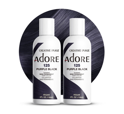 Adore Semi Permanent Hair Color 125 Purple Black front view