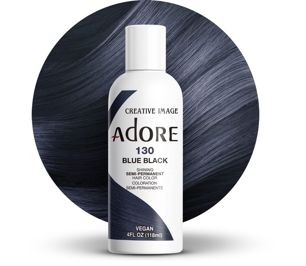Adore Semi Permanent Hair Color 130 Blue Black front view