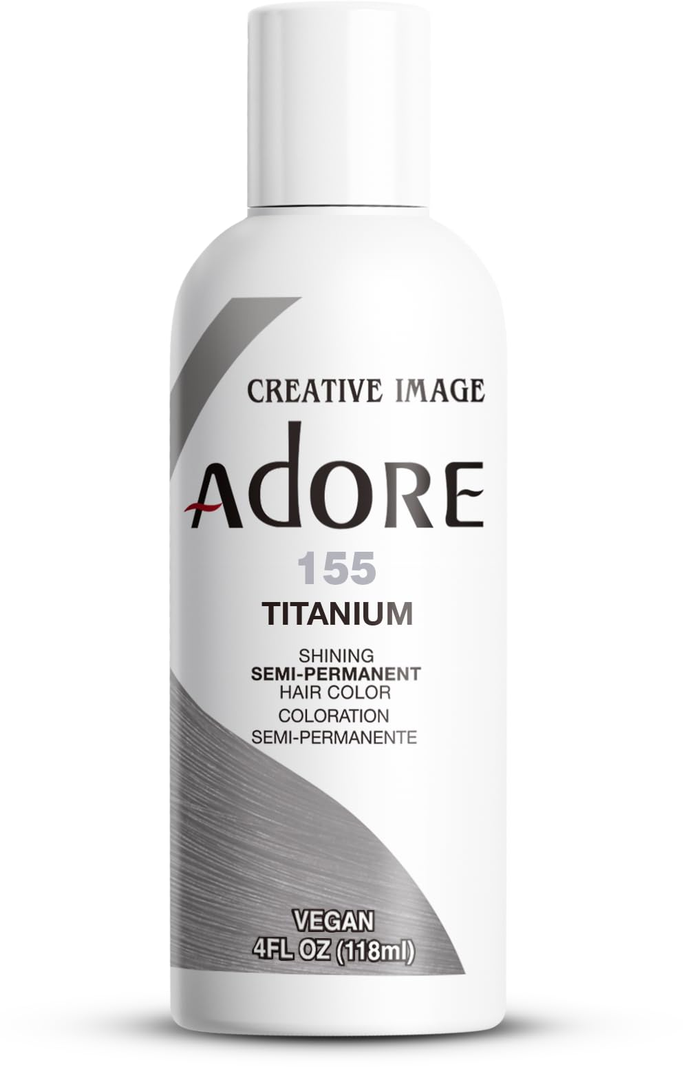 Adore Semi Permanent Hair Color 155 Titanium 4 Fl Oz front view