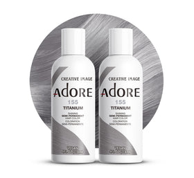 Adore Semi Permanent Hair Color 155 Titanium front view with packaging