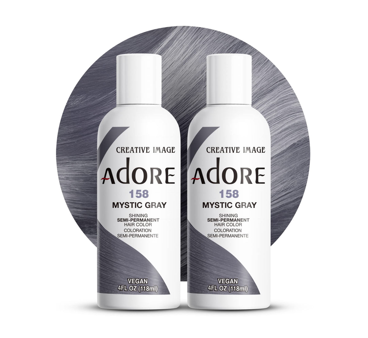 Adore Semi Permanent Hair Color 158 Mystic Grey in a lifestyle setting