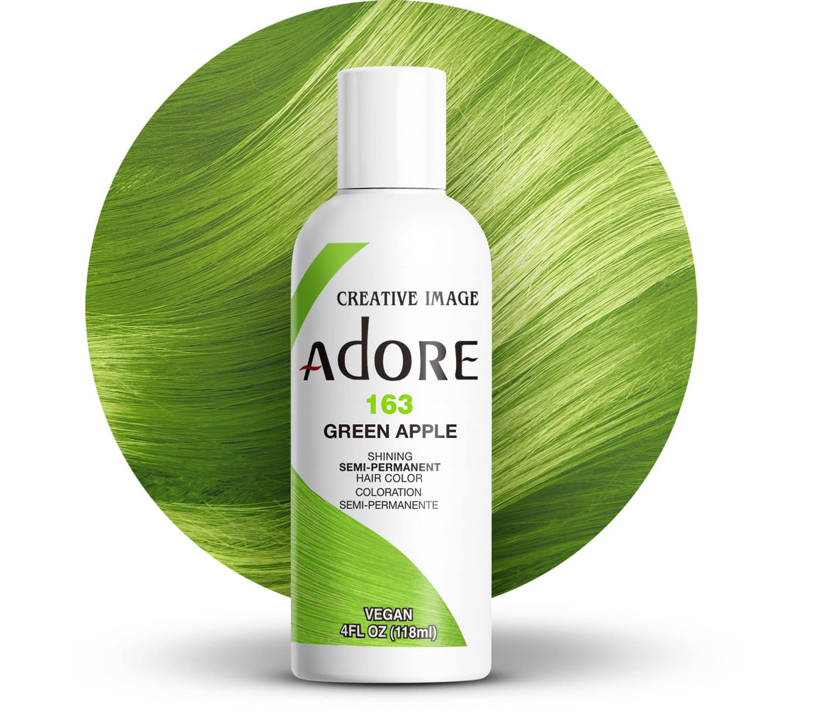 Adore Semi Permanent Hair Color 163 Green Apple front view