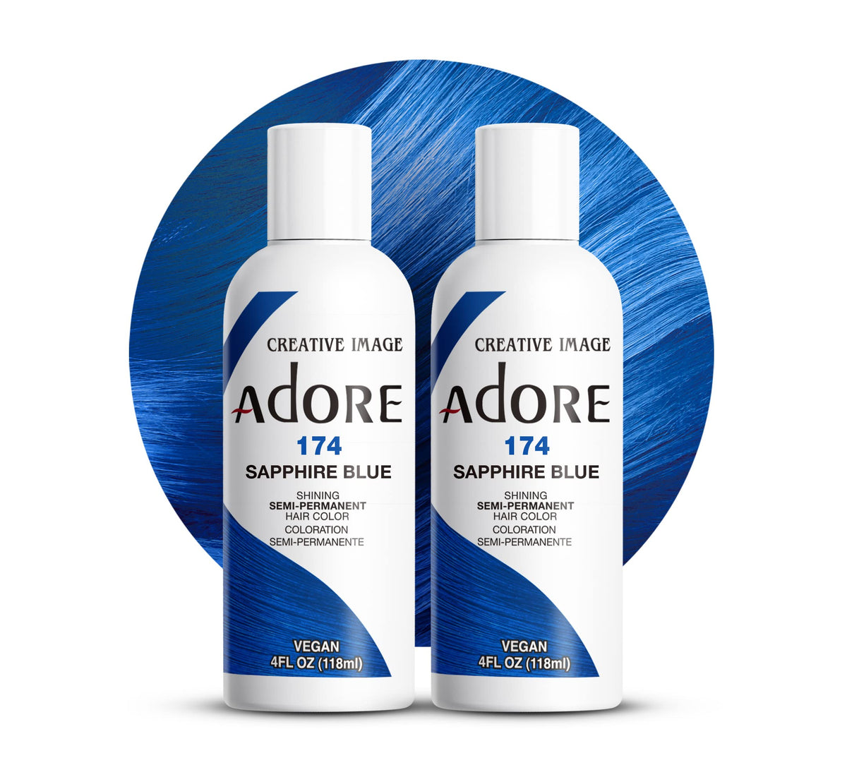 Adore Semi Permanent Hair Color 174 Sapphire Blue front view