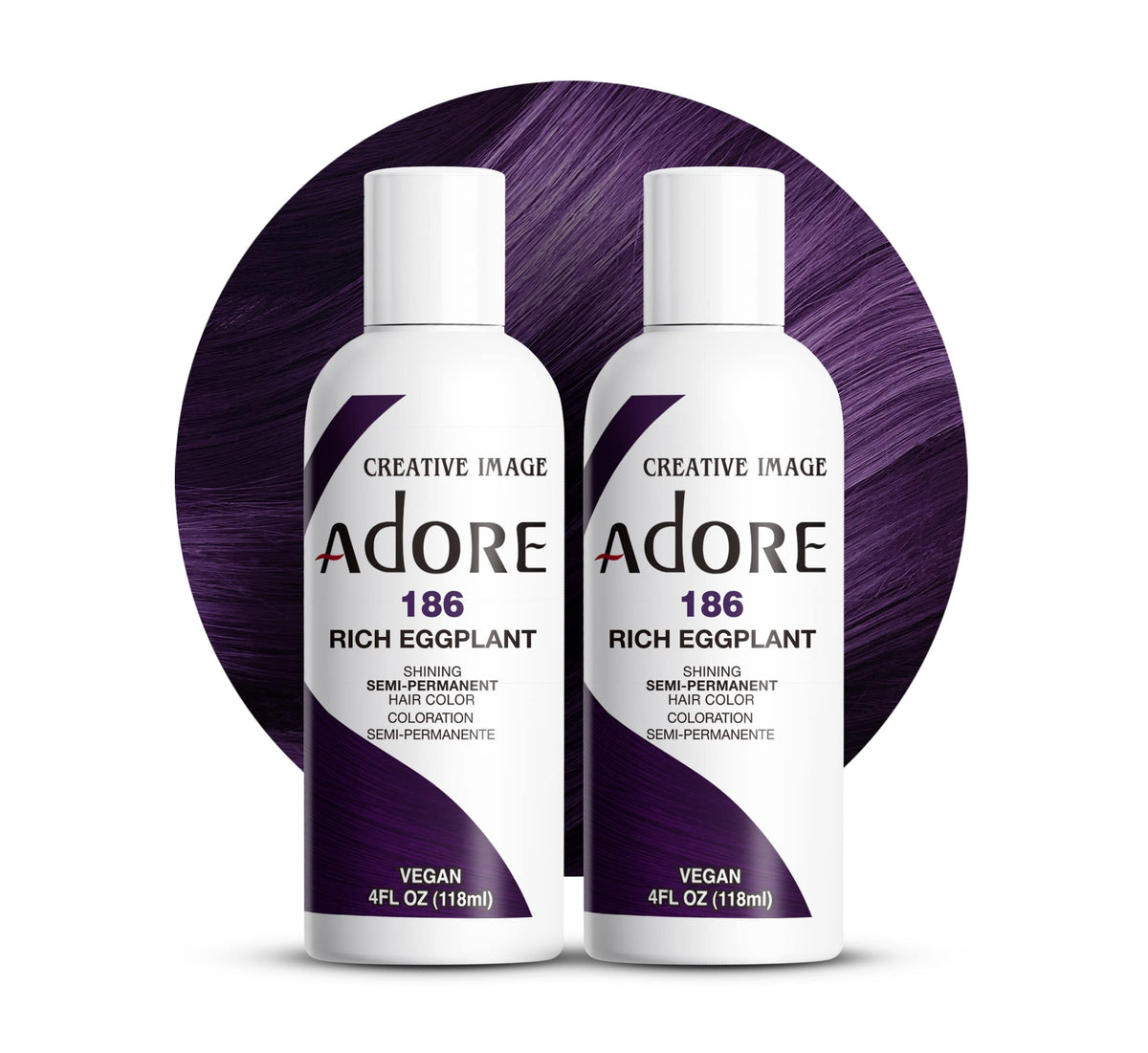 Adore Semi Permanent Hair Color 186 Rich Eggplant front view