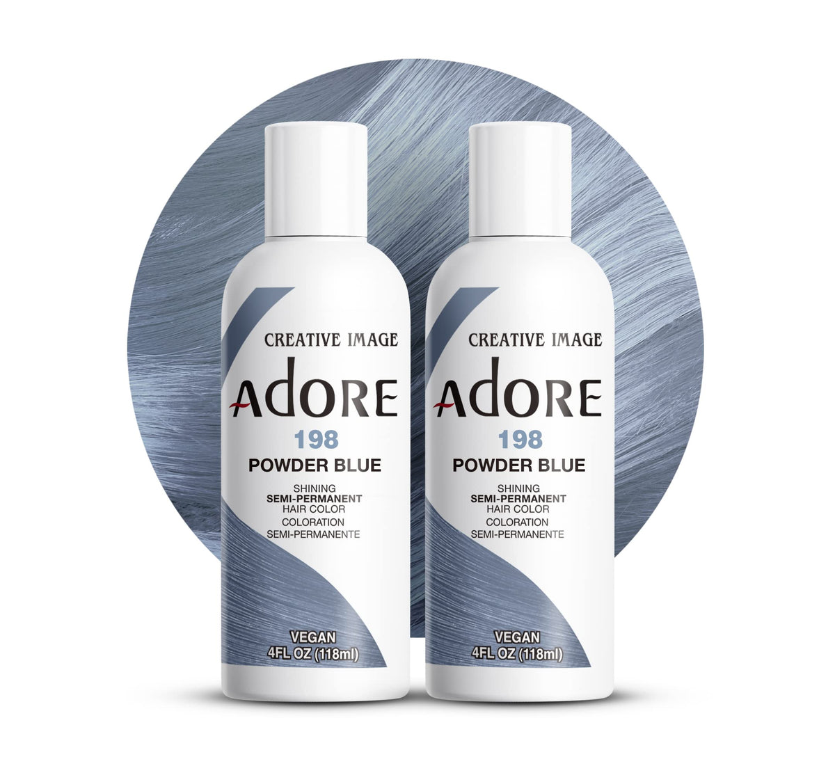 Adore Semi Permanent Hair Color 198 Powder Blue 4 Fl Oz front view