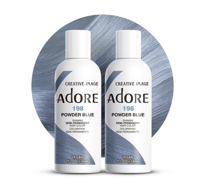 Adore Semi Permanent Hair Color 198 Powder Blue 4 Fl Oz front view