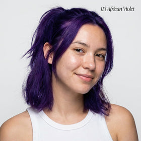 Adore Semi Permanent Hair Color bottle with vibrant purple dye