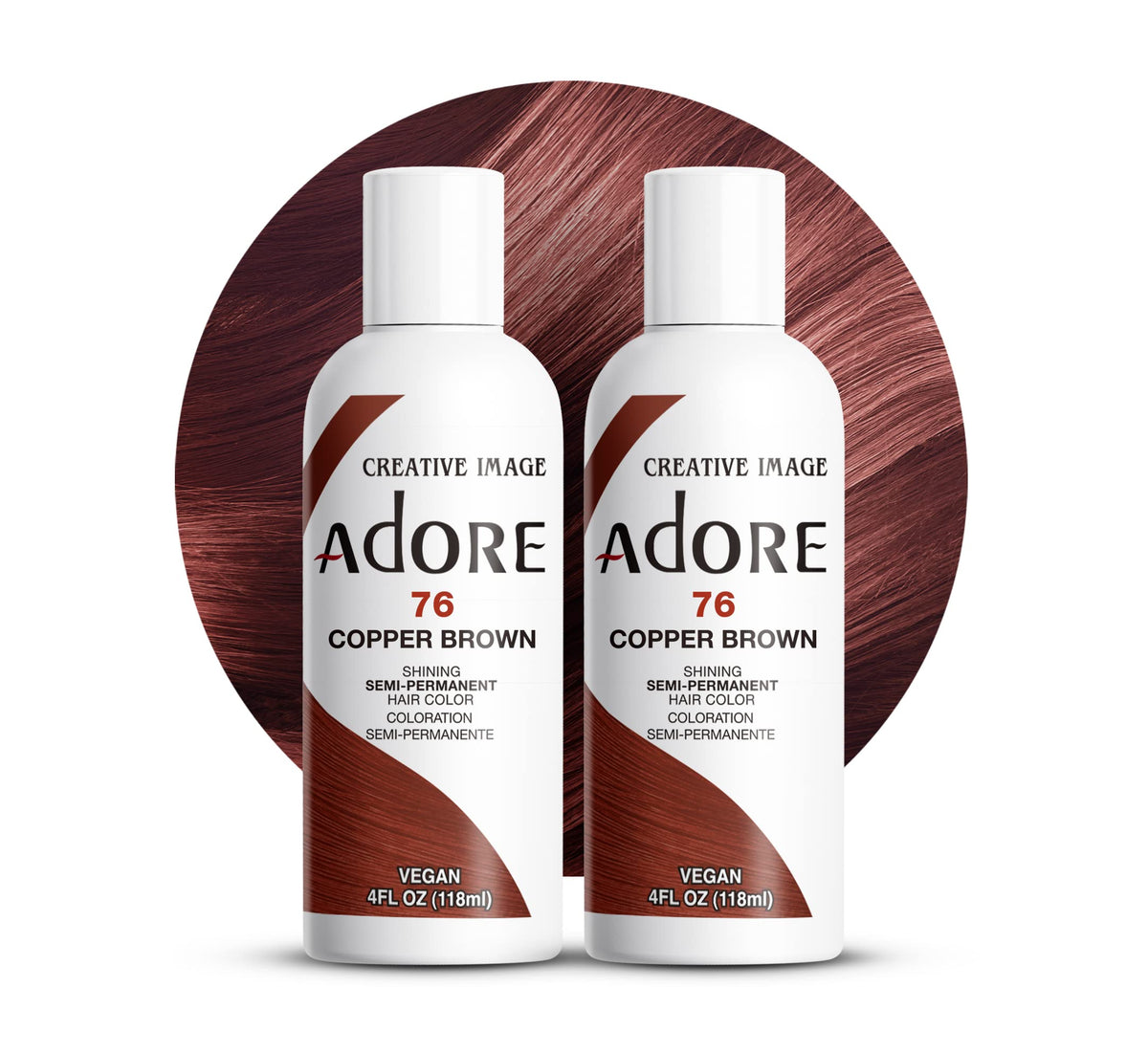 Adore Semi Permanent Hair Color Copper Brown 4 Fl Oz front view