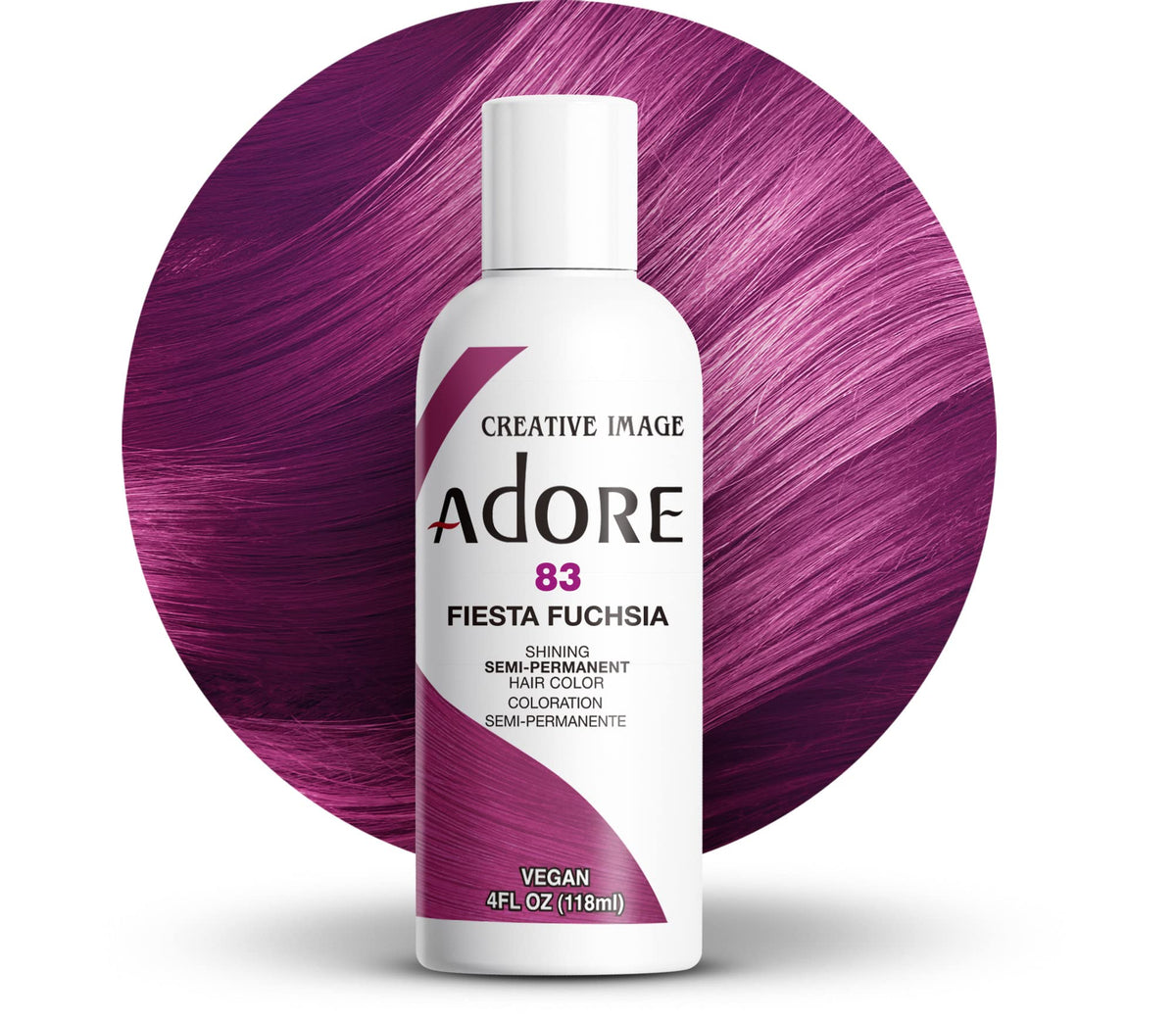 Adore Semi Permanent Hair Color Fiesta Fuchsia 4 Fl Oz front view