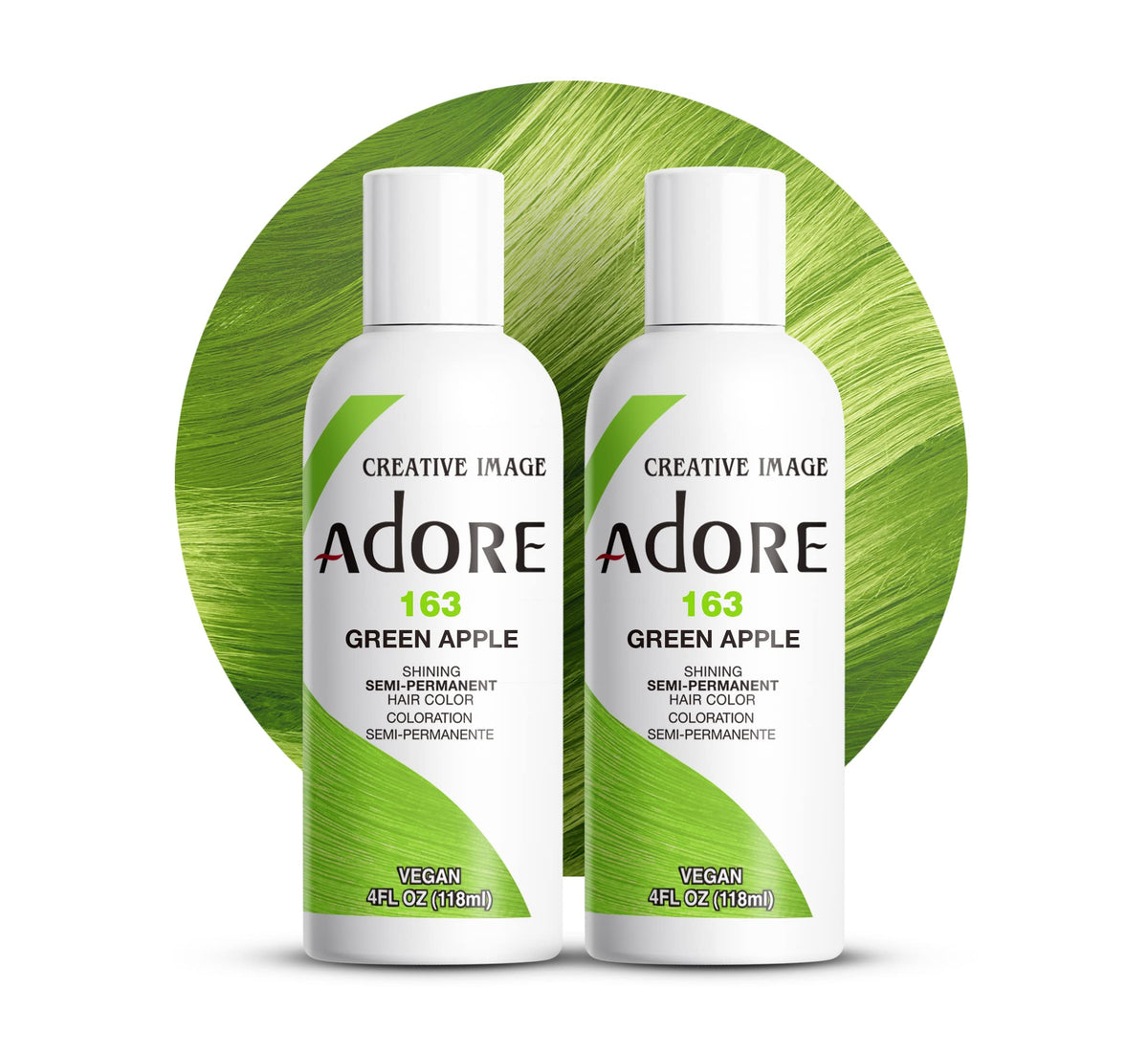 Adore Semi Permanent Hair Color Green Apple 163 front view