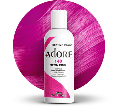 Adore Semi Permanent Hair Color Neon Pink 4 Fl Oz front view