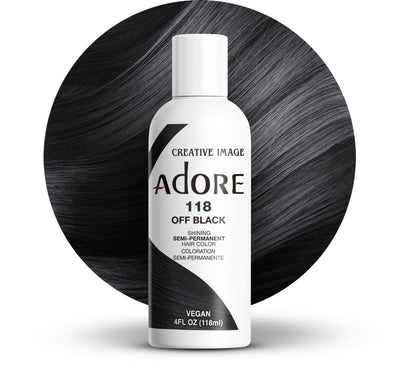 Adore Semi Permanent Hair Color Off Black 118 4 Fl Oz front view