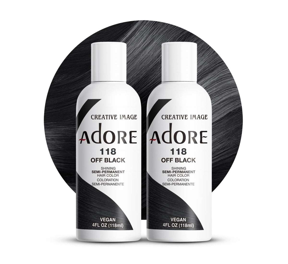 Adore Semi Permanent Hair Color Off Black 2 Pack front view