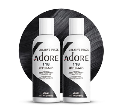 Adore Semi Permanent Hair Color Off Black 2 Pack front view