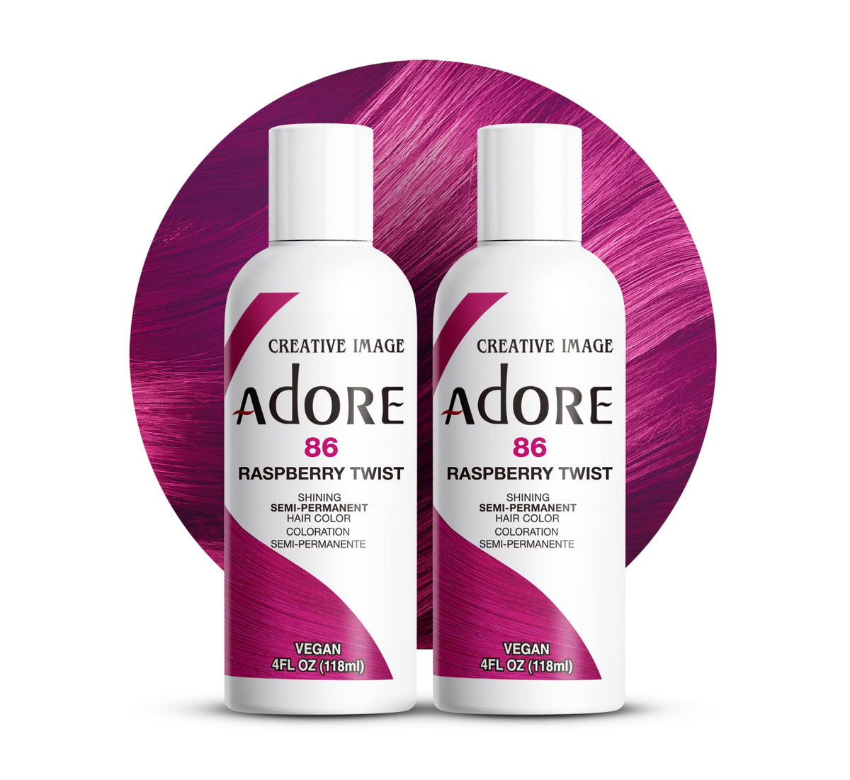 Adore Semi Permanent Hair Color Raspberry Twist 4 Fl Oz front view