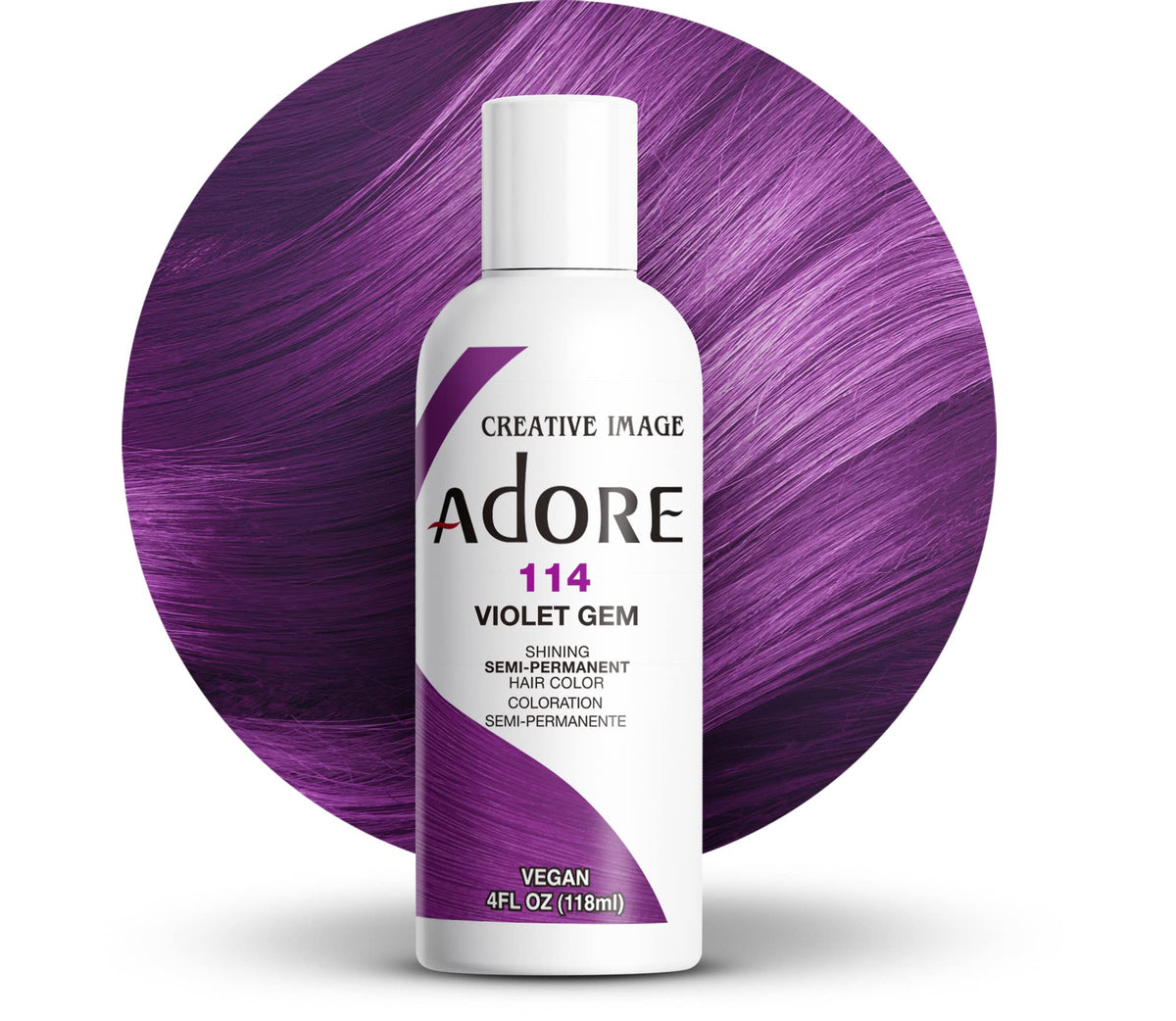 Adore Violet Gem hair dye packaging details