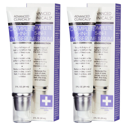 Advanced Clinicals 5-in-1 Eye Serum front view with packaging