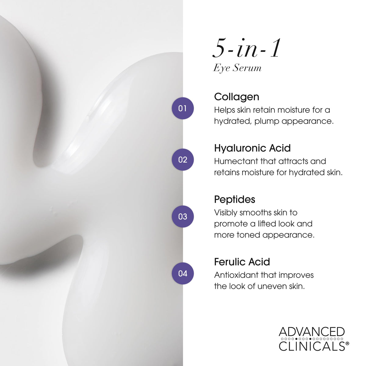 Advanced Clinicals 5-in-1 Eye Serum side view