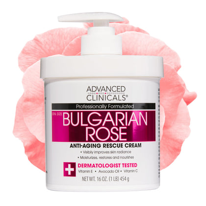 Advanced Clinicals Bulgarian Rose Lotion 16 oz front view