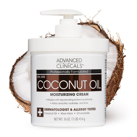 Advanced Clinicals Coconut Oil Body Cream 16 oz front view