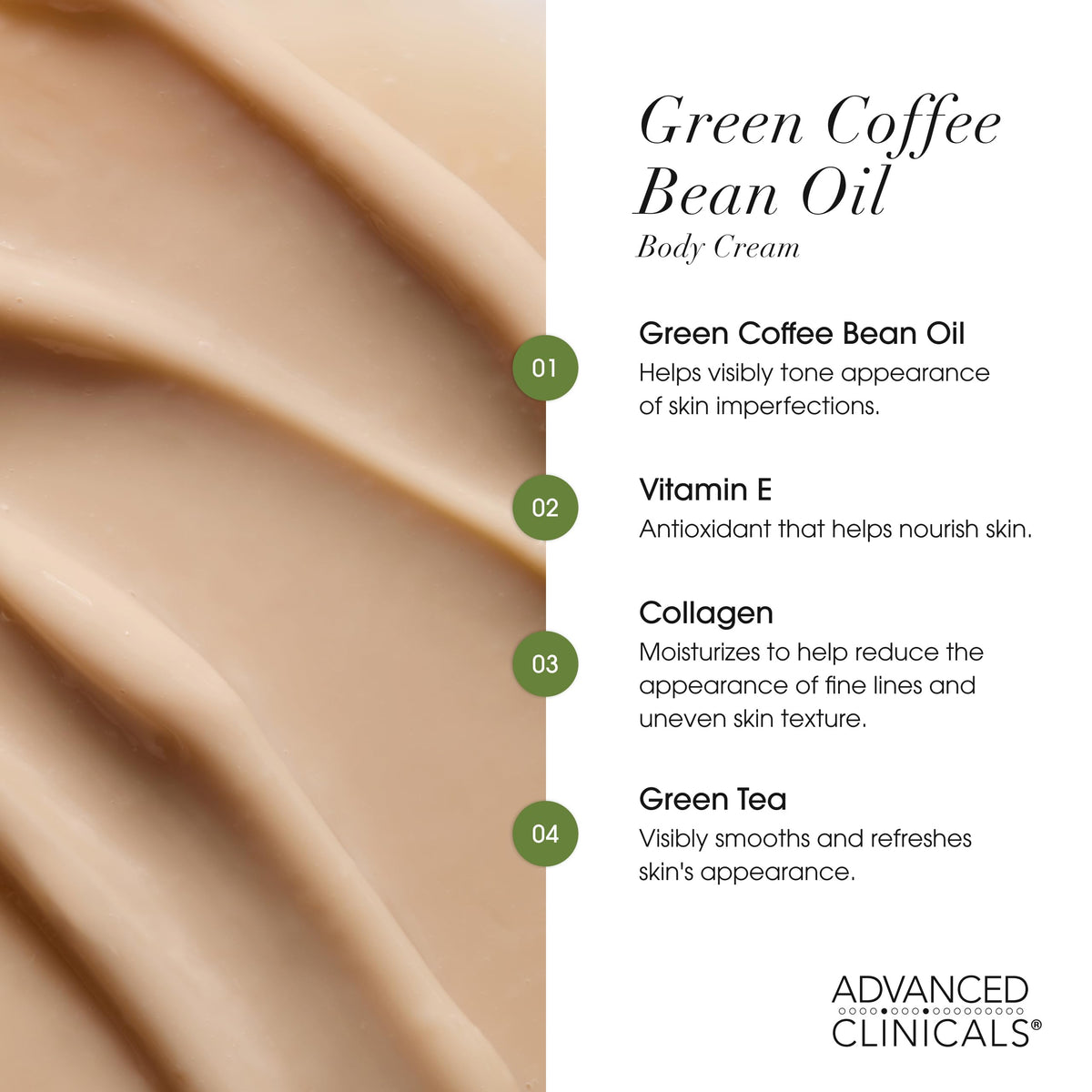 Advanced Clinicals Collagen Body Cream application on skin