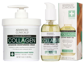 Advanced Clinicals Collagen Body Oil front view with packaging