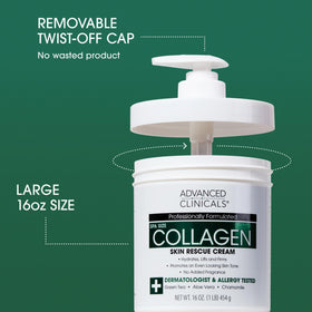Advanced Clinicals Collagen Cream Body Lotion side view