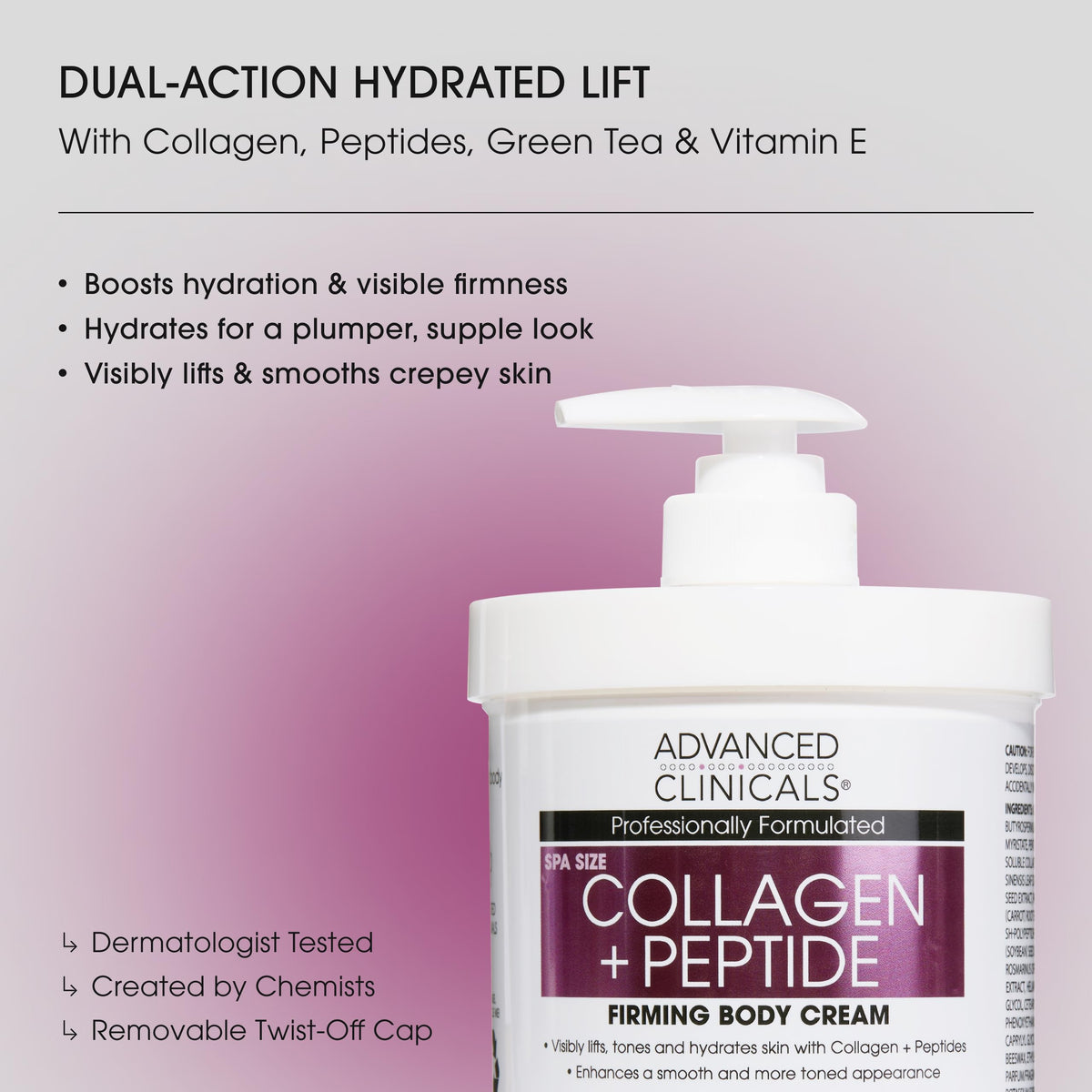 Advanced Clinicals Collagen Peptides Body Lotion texture close-up